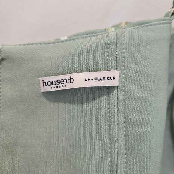 House of CB Bea Olive Floral Draped Corset Size Large+ Plus Cup - Picture 6 of 9